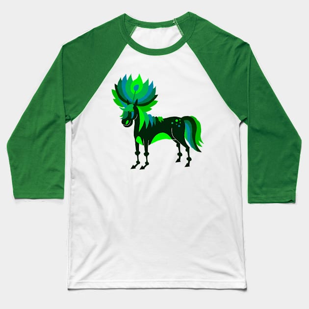 Green Petal Unicorn Baseball T-Shirt by Thatssounicorny